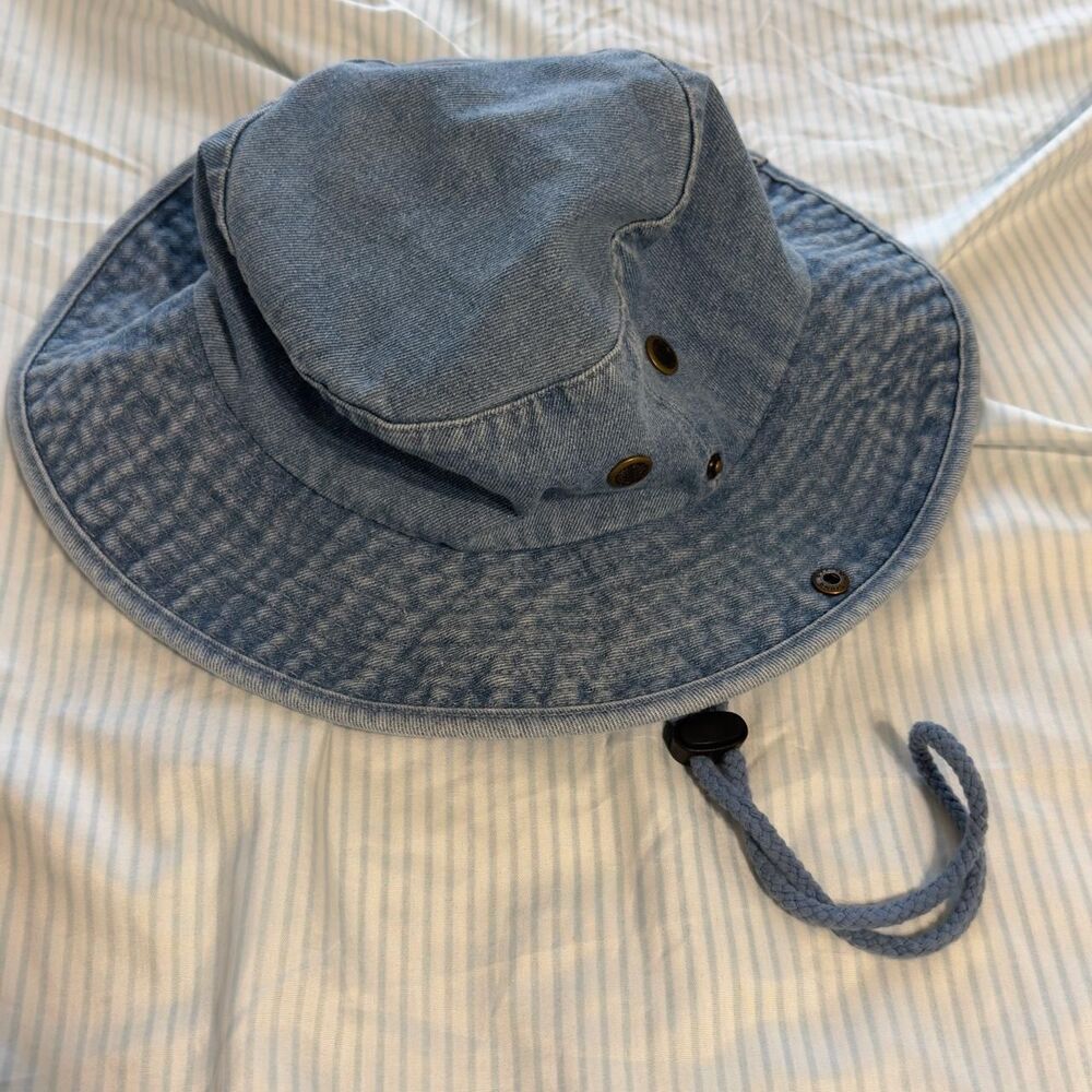 Gelante Stone Washed100% Cotton Denim Boonie Hat Safari Sun Cap S/M
